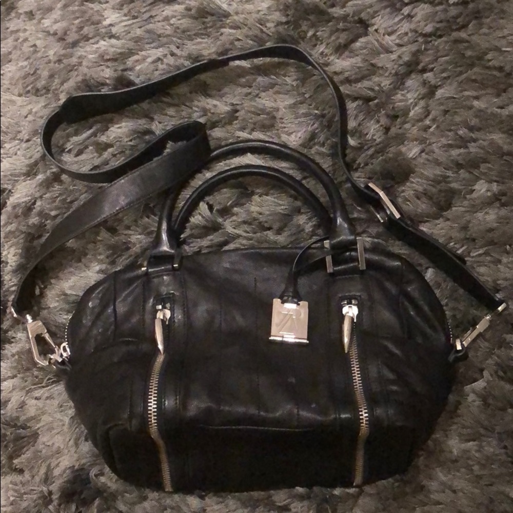 Black quilted/leather crossbody that fits so much